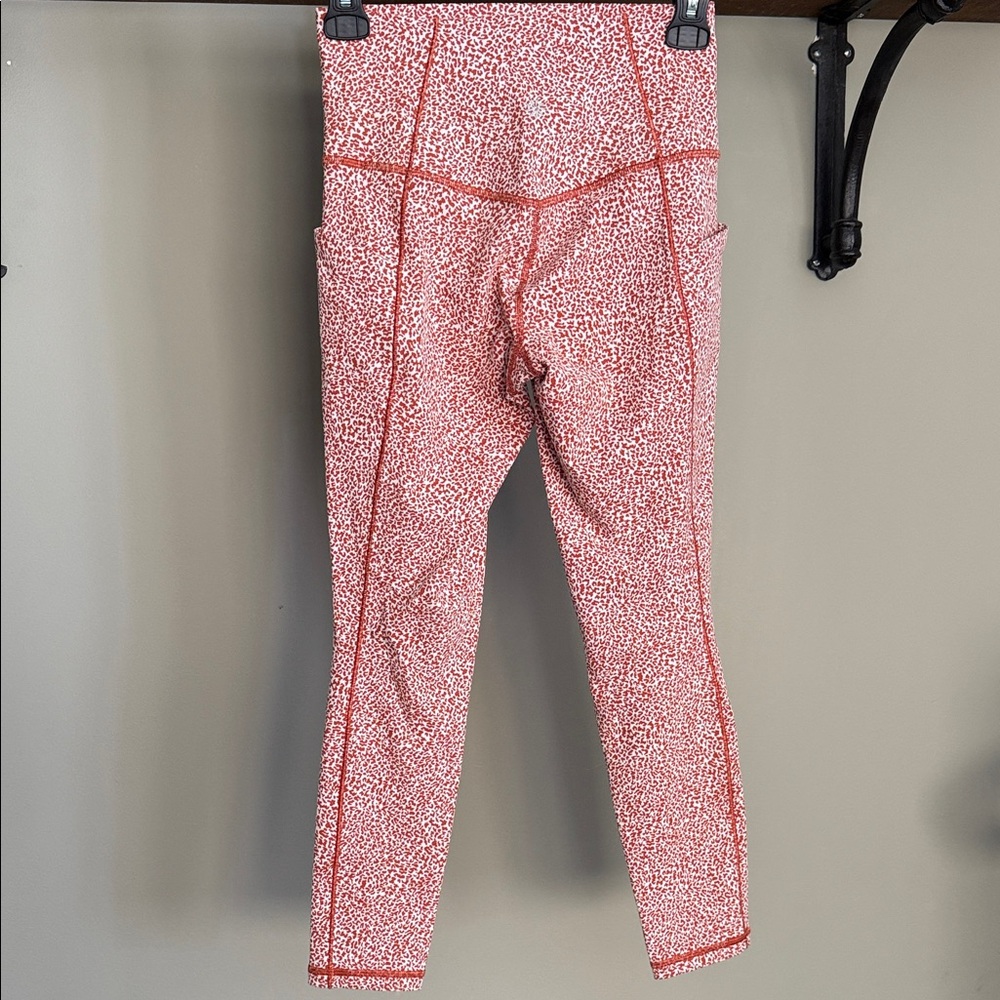 Athleta Orange and White Textured Leggings